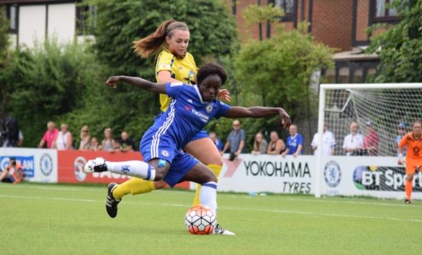 Aluko in action against Doncaster Belles | Photo: VAVEL's Chloe Leadbeater