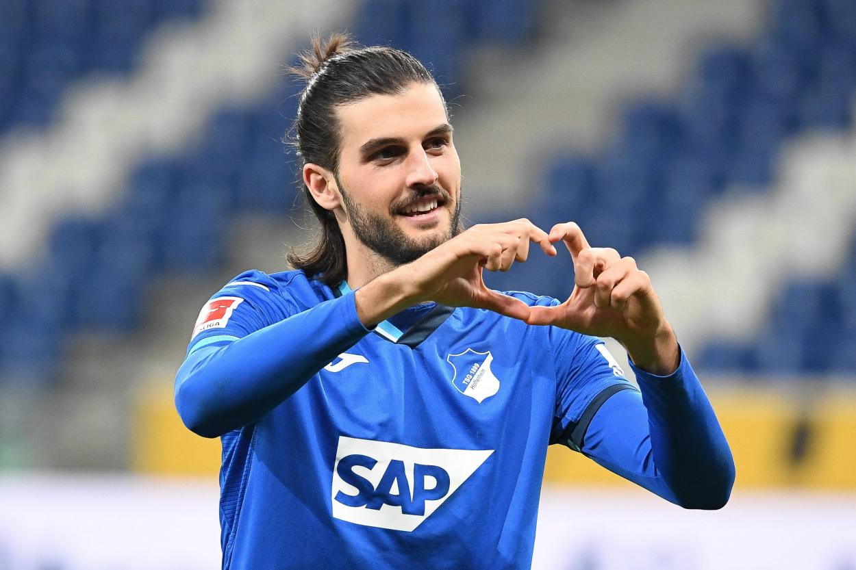 El goleador de la noche Florian Grillitsch, tras marcar su segundo gol de encuentro. / Twitter: TSG Hoffenheim oficial