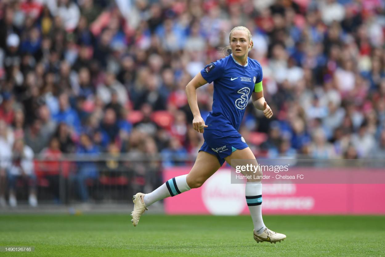 It will be Magdalena Eriksson's last home game with Chelsea on Sunday (Photo by Harriet Lander - Chelsea FC via Getty Images)