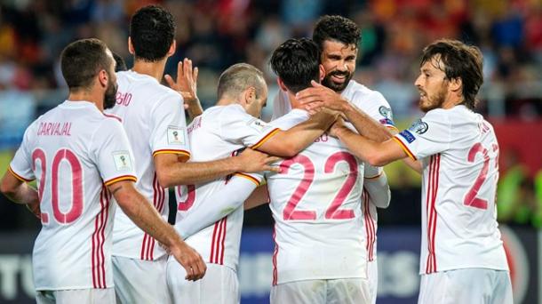 Celebración de España tras el tanto de Diego Costa | Foto: FIFA