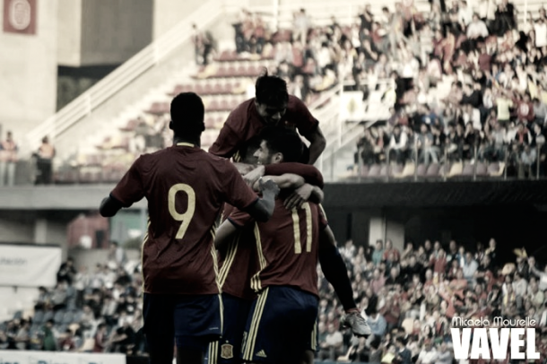 Celebración de la Selección Sub-21 | Foto: Micaela Mourelle - VAVEL