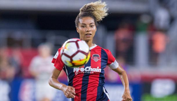 Estelle Johnson was one of three players traded from Washington to Sky Blue this offseason (photo via washingtonspirit.com)