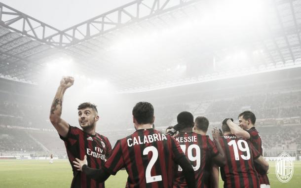 Esultanza dei giocatori del Milan (Twitter - AC Milan)