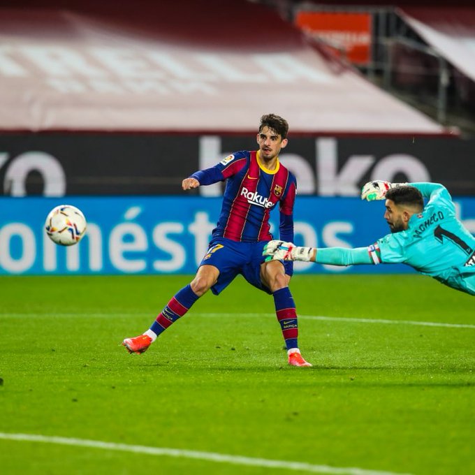 O segundo gol de Trincão (Foto: Divulgação/FC Barcelona)