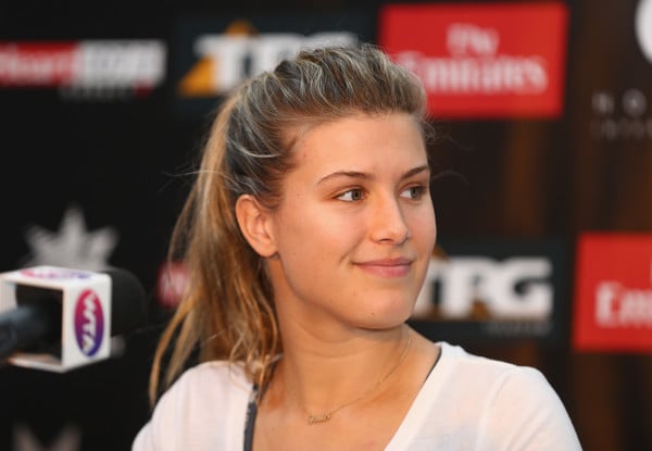 Bouchard at a press conference |Photo: Robert Cianflone/Getty Images AsiaPac