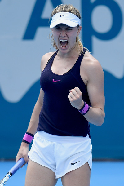 Eugenie Bouchard celebrates after defeating Dominika Cibulkova in the second round of the 2017 Apia International Sydney. | Photo: Brett Hemmings/Getty Images