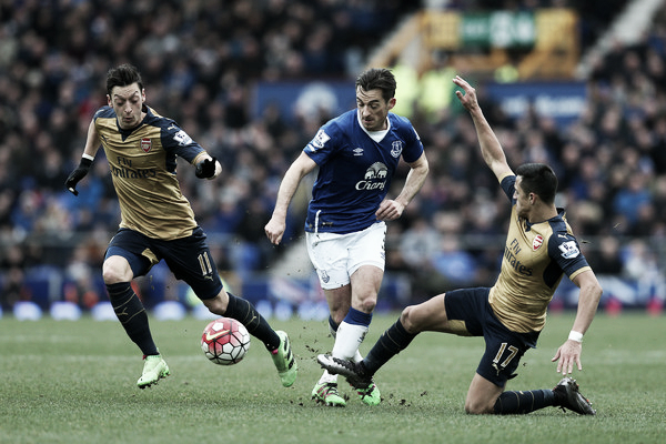 Baines in action in Everton's 2-0 defeat to Arsenal last weekend. | Photo: Getty Images
