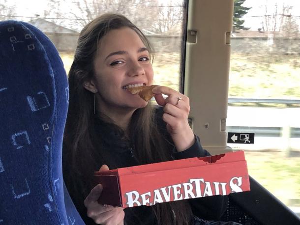 While travelling from Ottawa to Laval for this year’s Stars on Ice tour, Medvedeva got the chance to eat her first Beavertail, a classic Canadian fried dough pastry that is shaped like a beaver’s tail. | Photo courtesy of Stars on Ice