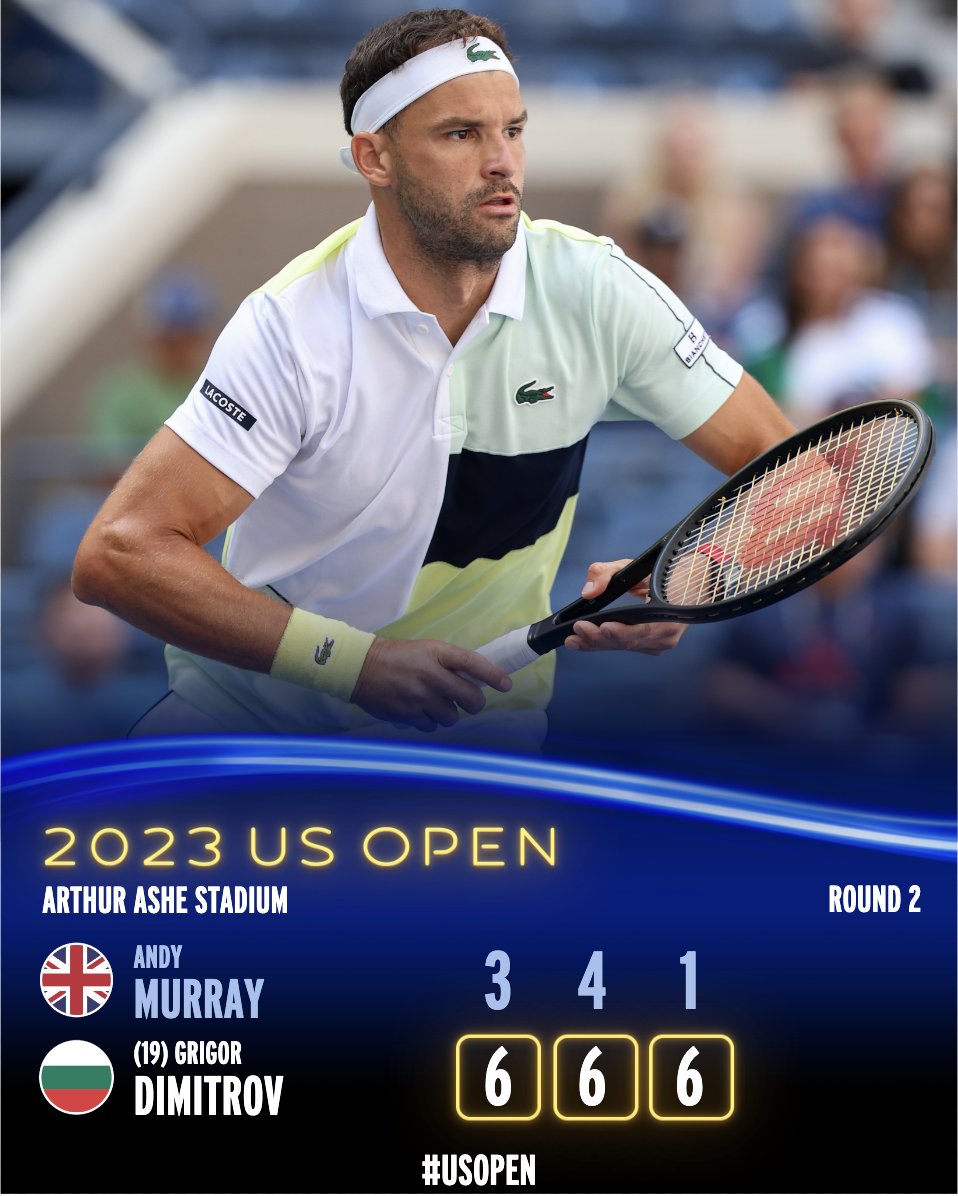 Highlights and points of Murray 0-3 Dimitrov in US Open 08/31/2023