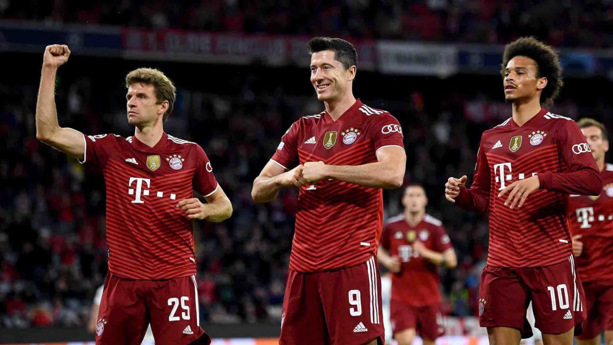 Müller, Lewandowski y Sané en el último partido de Champions / Fuente: Bayern de Múnich