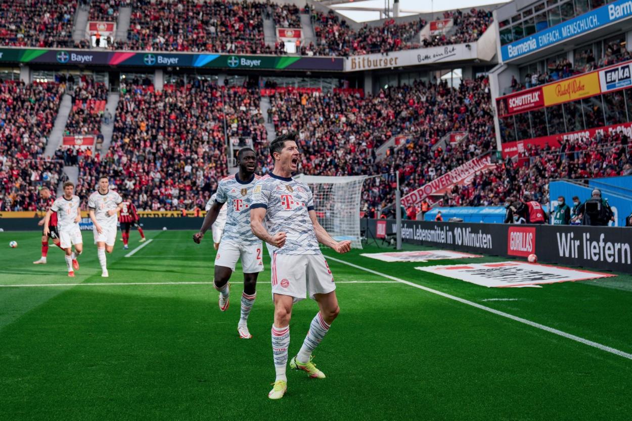 Lewandowski en la celebración del primer gol / Fuente: Bayern de Múnich