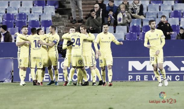 Los jugadores del Cádiz celebrando un gol | Foto: LaLiga