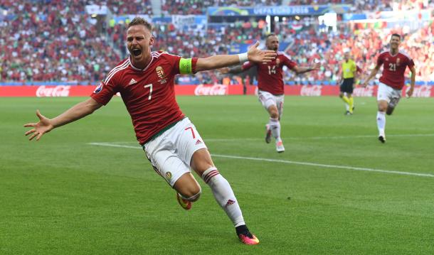 Dzsudzsák celebrates one of his two goals | Photo: GettyImages