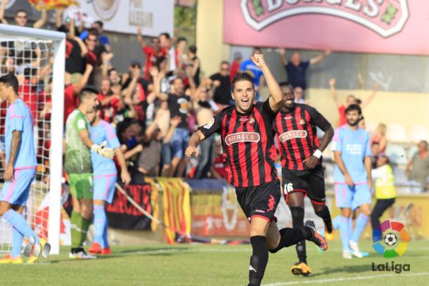 Fran Carbiá celebra su gol ante el Mirandés. | Foto: LFP