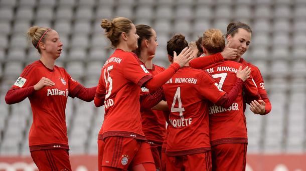 Bayern celebrate their win over Bremen. | Image source: DFB.de
