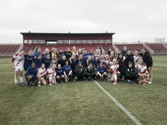 FCKC and Nebraska pose together after their match (Source: FC Kansas City Twitter - @FCKansasCity)