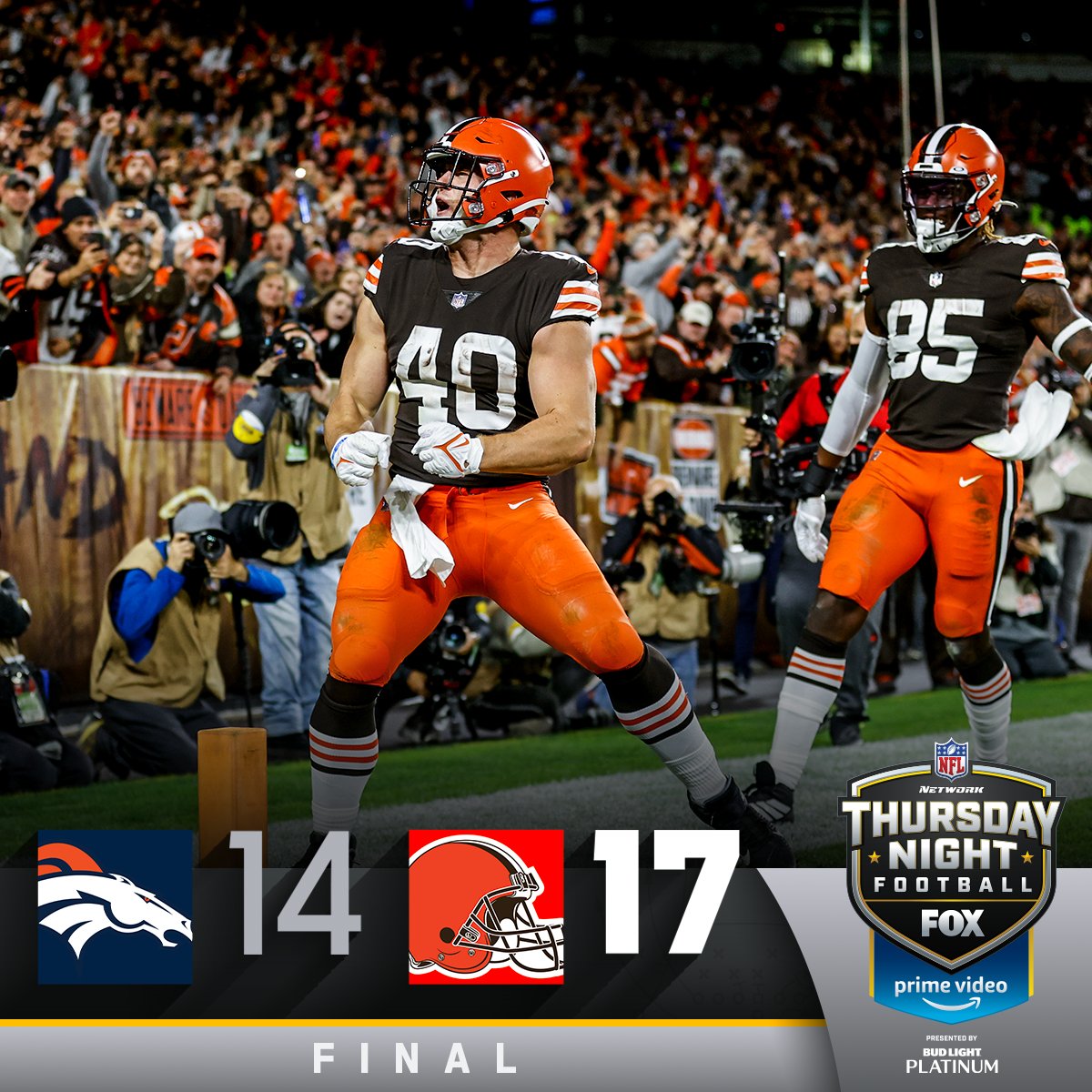 Cleveland Browns defeat Denver Broncos 17-14 for Thursday Night