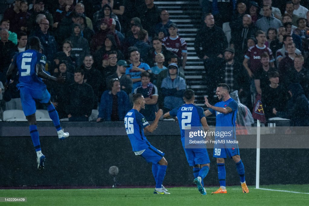 (Photo: Sebastian Frej/MB Media/Getty Images) FCSB's Andrei Cordea opened the scoring against West Ham last week, but his first half strike was not enough to secure any points.