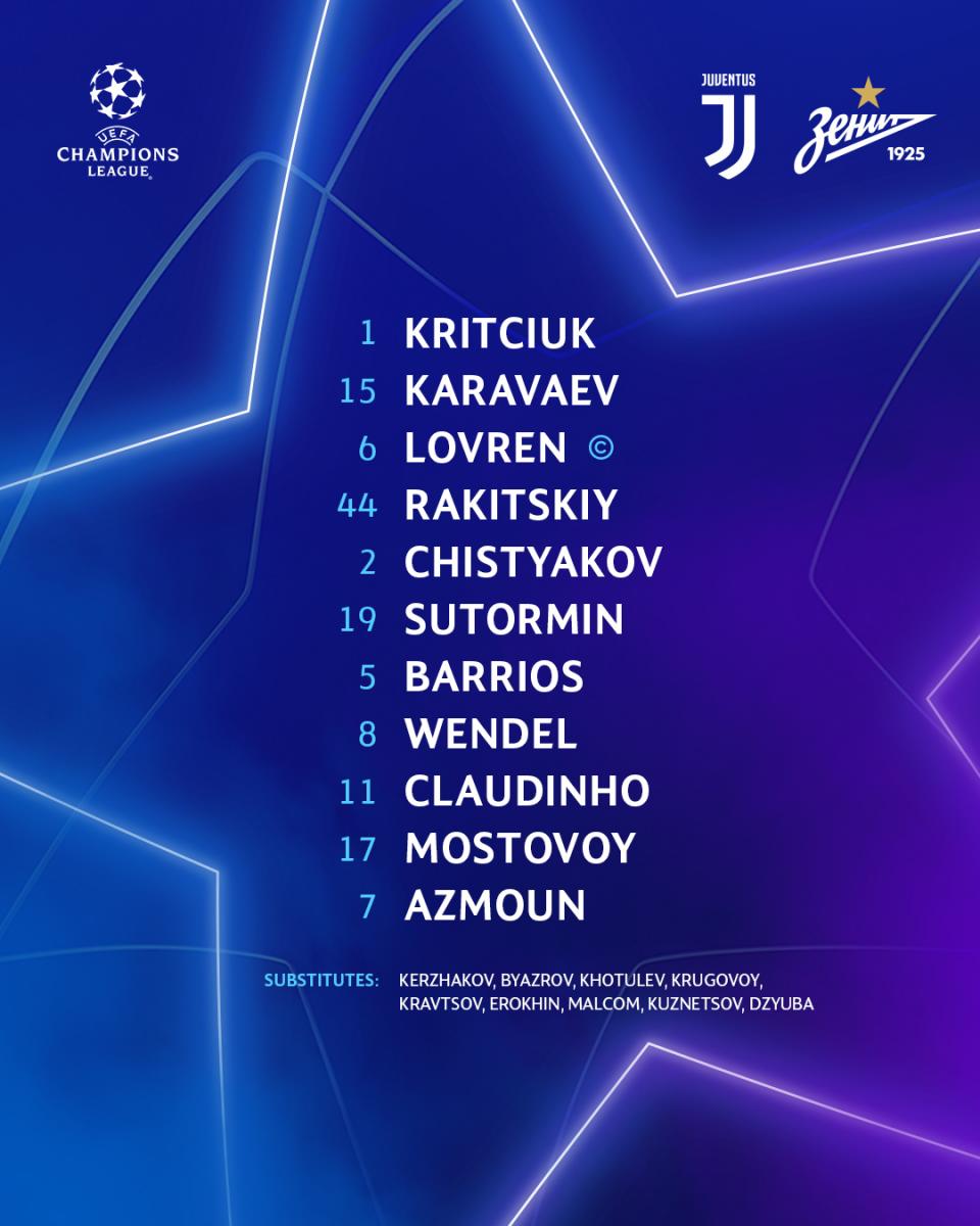 Onde assistir ao vivo a Zenit x Juventus, pela Champions League?