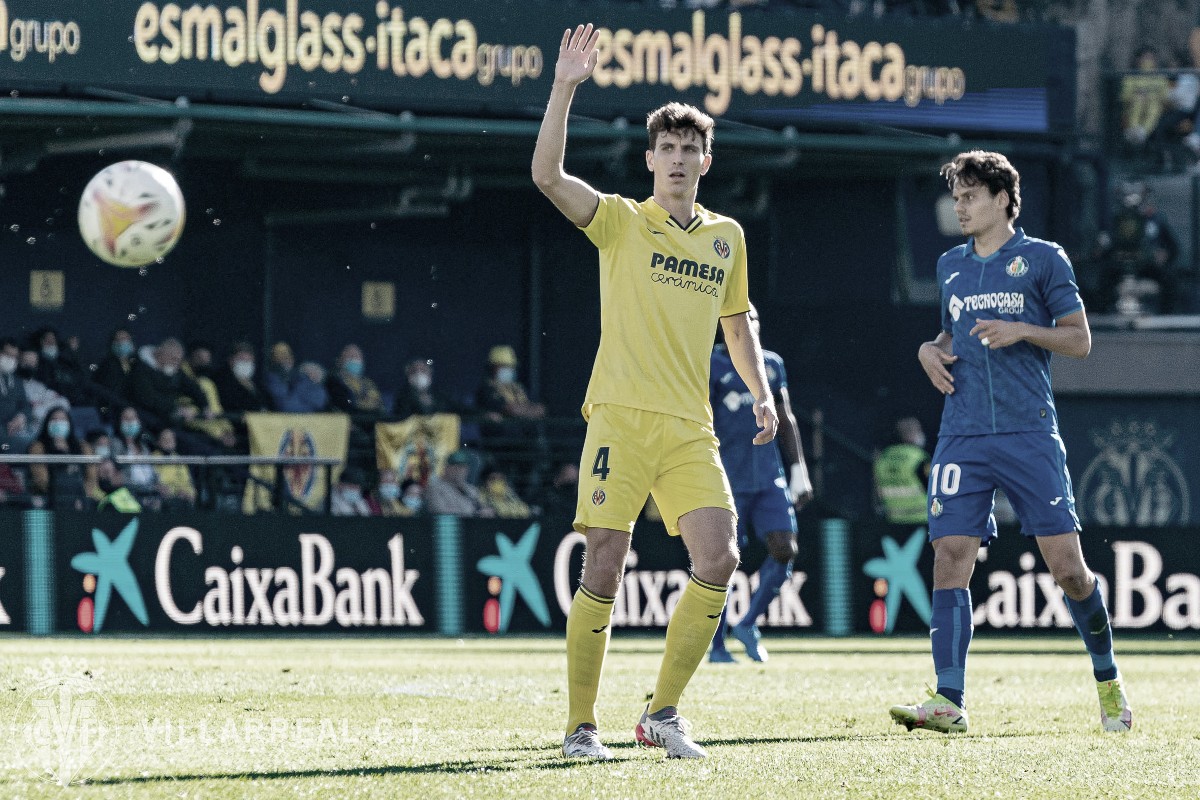 Pau Torres en el partido de ida. | Fuente: @VillarrealCf