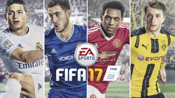 The four cover players on FIFA 17/EA Sports