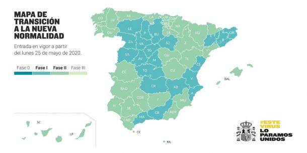 El mapa español a partir del próximo 25 de mayo. Fuente: Twitter. 