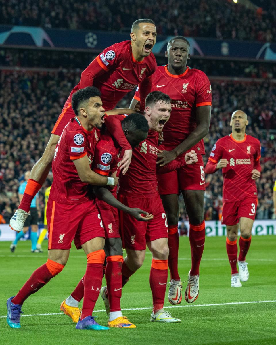 Celebración del Liverpool tras el segundo gol / Fuente: Liverpool