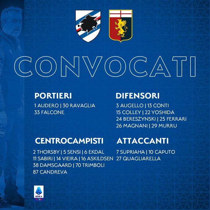 Sampdoria x Genoa: que horas é o jogo hoje, onde vai ser e mais