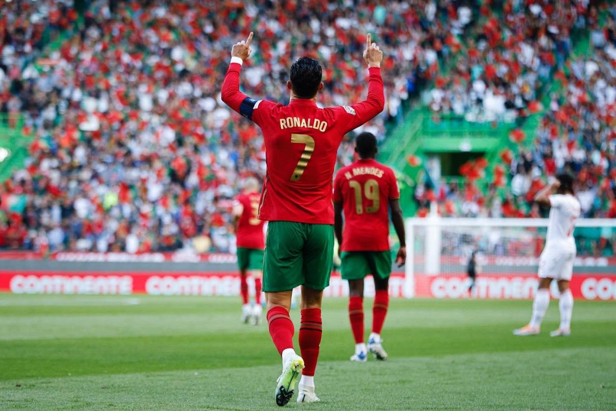 Cristiano Ronaldo celebrando un gol en la Liga de Naciones. Foto: