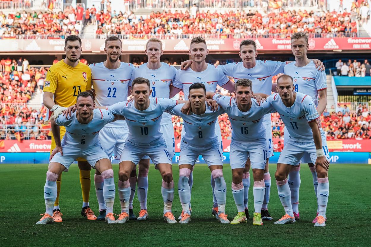 El once inicial de la República Checa en el partido del pasado domingo frente a España en la Nations League. Foto: Twitter Oficial de la Selección de fútbol de la República