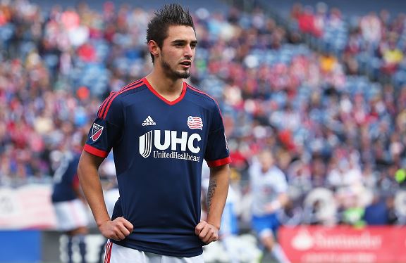 Diego Fagundez #14 of New England Revolution looks on during the first half at Gillette Stadium on March 21, 2015 in Foxboro, Massachusetts. (Photo by Maddie Meyer/Getty Images