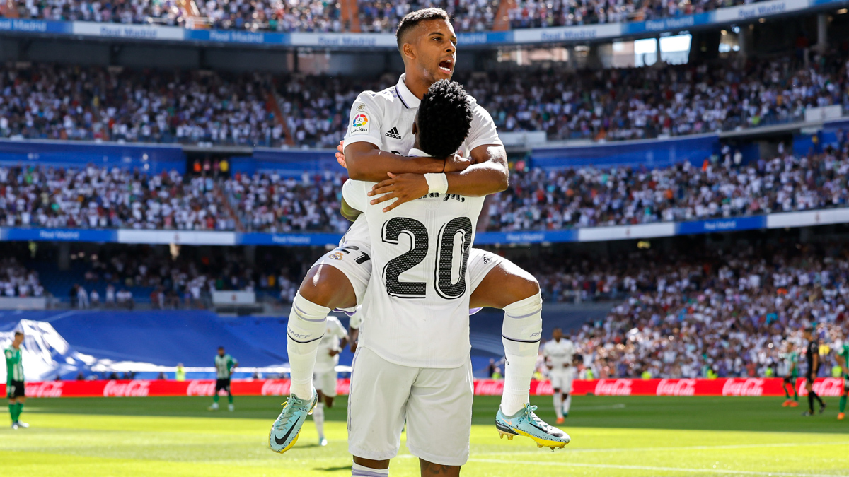 Rodrygo y Vini celebrando el segundo gol | Foto: Real Madrid C.F.