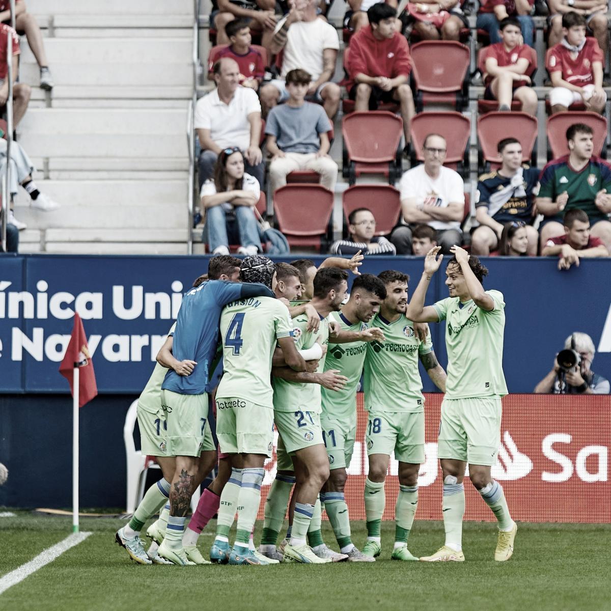 Los jugadores del Getafe celebrando el 0-1 | Fuente: Cuenta de LaLiga en Twitter