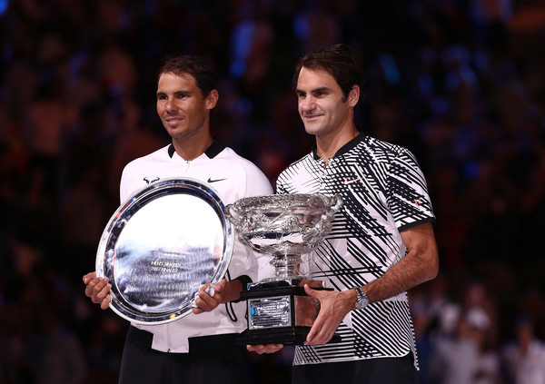 After their unexpected and dramatic final last year, pictured, Rafael Nadal (left) and Roger Federer return to Melbourne with high expectations this week. Photo: Scott Barbour/Getty Images