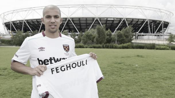 Above: Sofiane Feghouli been unveiled as West Ham United's newest signing | Photo: Evening Standard 