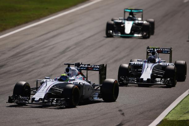 Felipe Massa y Valtteri Bottas en el GP de Italia del 2015