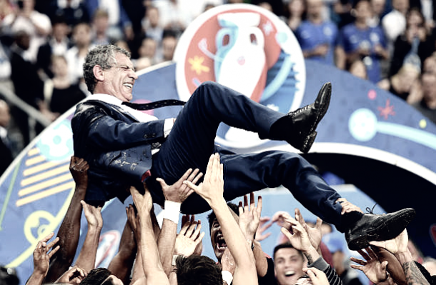 Fernando Santos na comemoração do título da Eurocopa (Fonte: Getty Images)