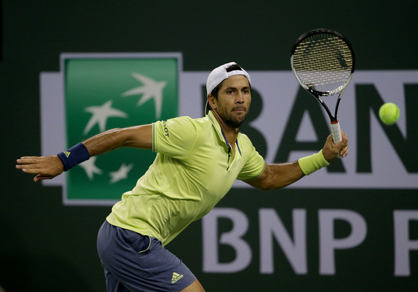 Fernando Verdasco's forehand was working pretty well throughout the match, with the variety of his shots causing Dimitrov many problems | Photo: Jeff Gross/Getty Images North America