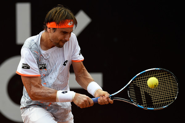 David Ferrer hits a backhand during his win on Tuesday. Photo: Buda Mendes/Getty Images