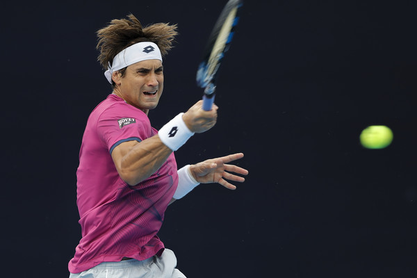 David Ferrer hits a forehand during his second round win on Wednesday. Photo: Lintao Zhang/Getty Images