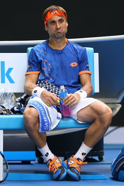 Ferrer looks frustrated during his Australian Open loss to Murray. Photo: Cameron Spencer/Getty Images 