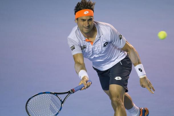 David Ferrer hits a forehand during his first round win (Photo: Abierto Mexicano Telcel)