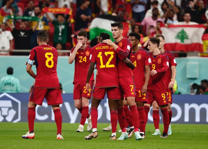 Los jugadores de La Roja celebran un gol | Twitter: Selección Española Oficial