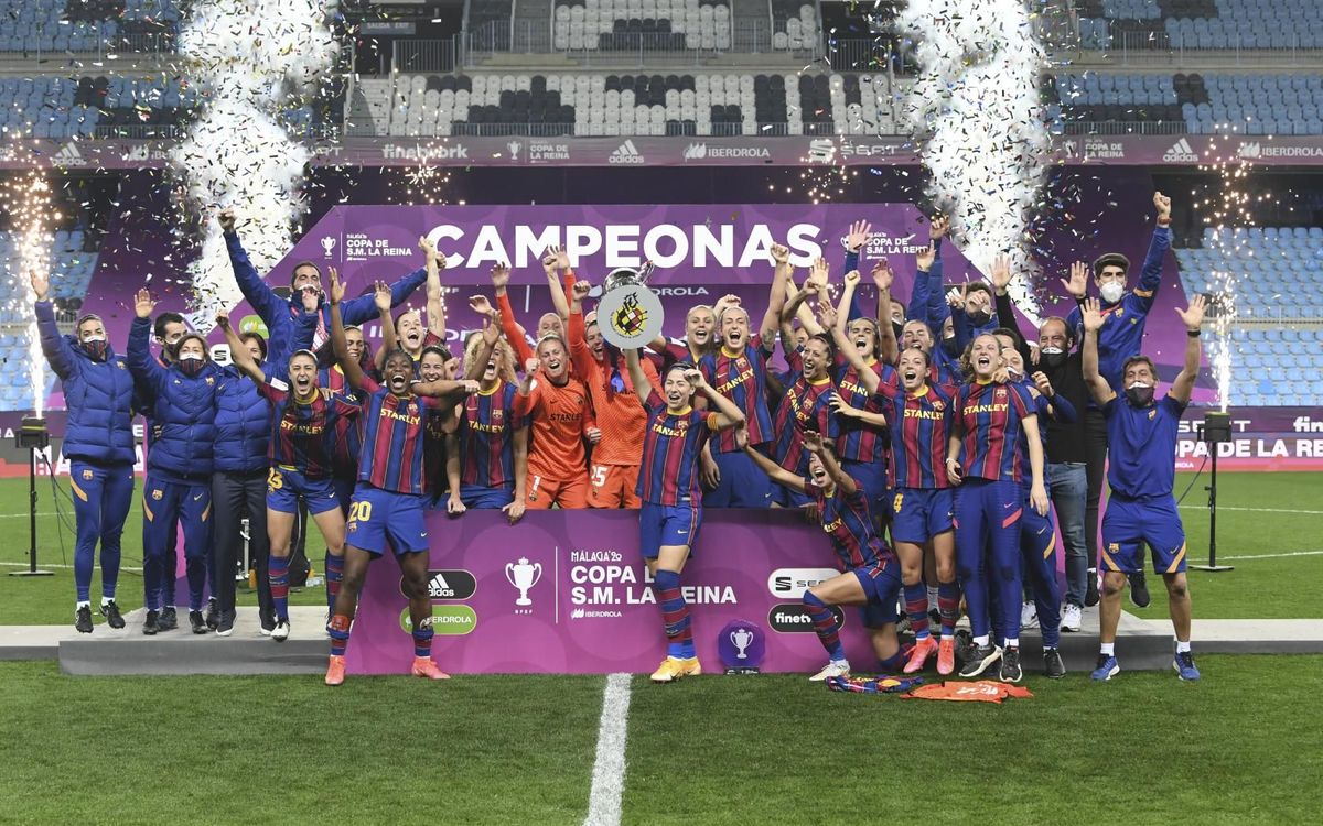 El FC Barcelona Femení celebrando la Copa de la Reina 2021. Fuente: FC Barcelona