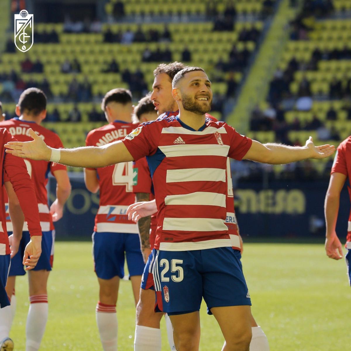 Weissman celebrando su primer gol con el Granada | Foto: LaLiga.