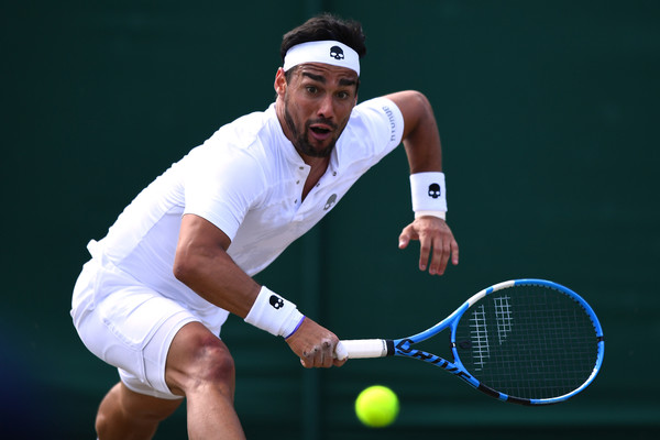 Fabio Fognini was run ragged by Shapovalov during their round two clash. Photo: Clive Mason/Getty Images