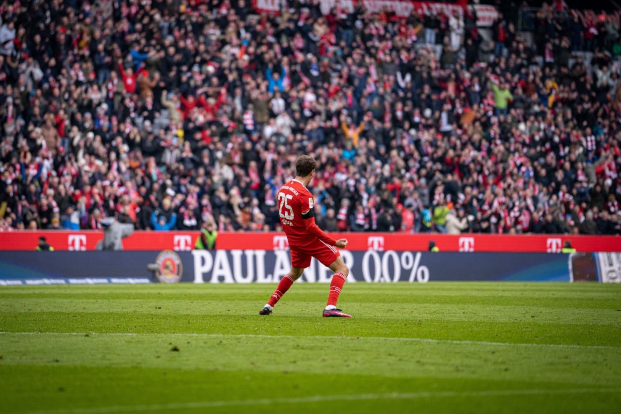 Imagen de Thomas Müller celebrando un gol / Fuente: Bayern de Múnich