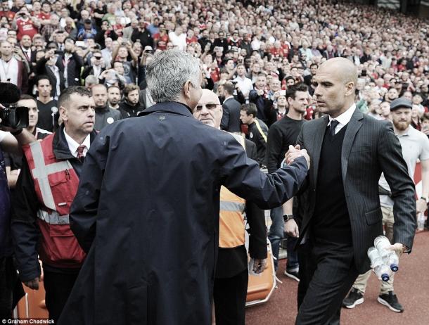 Mourinho y Guardiola, eternos rivales. Foto: Graham Chadwick.
