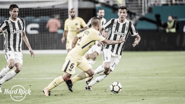 Juventus fue más efectivo durante la primera mitad, y lo coronó con un gol | Foto: Hard Rock Stadium Twitter