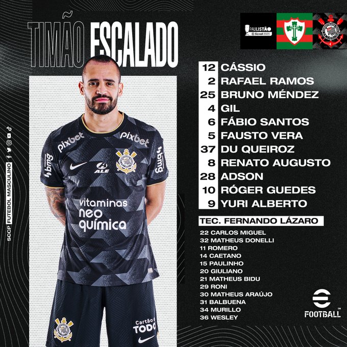 Portuguesa x Corinthians: Onde assistir ao jogo do Paulistão